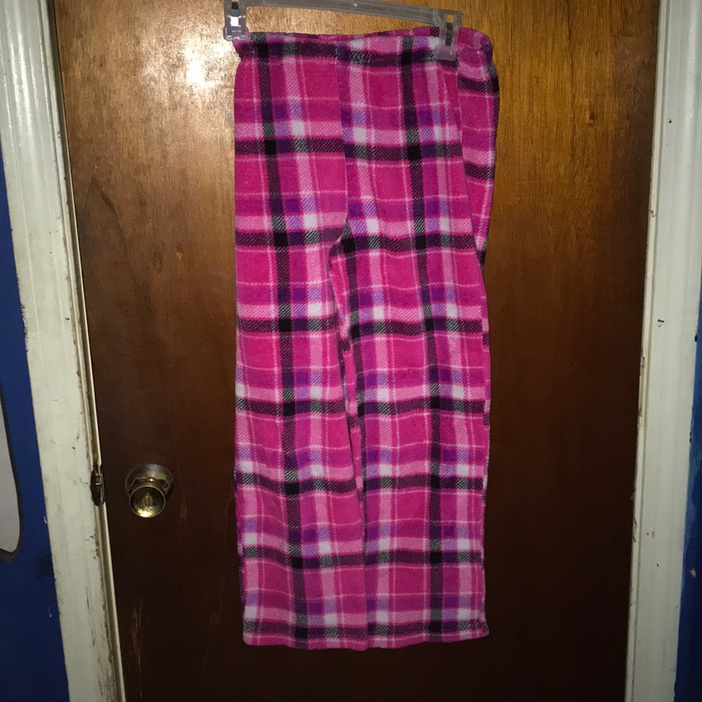 Pink plaid pajama pants